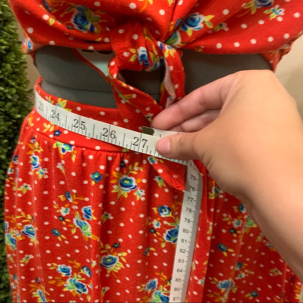 Red and Floral One Piece Playsuit - Picture 5 of 9